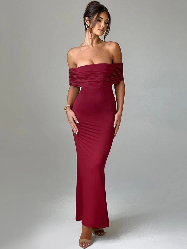 Mozision Sexy & Club Strapless Backless Ankle-Length Dress