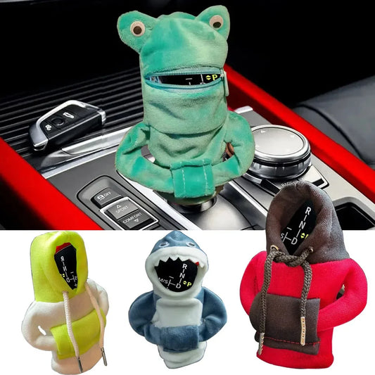 Winter Fashion Hoodie Car Gear Shift Knob Cover Manual Handle Gear Shift Decor Automatic Magical Christmas Interior Accessories