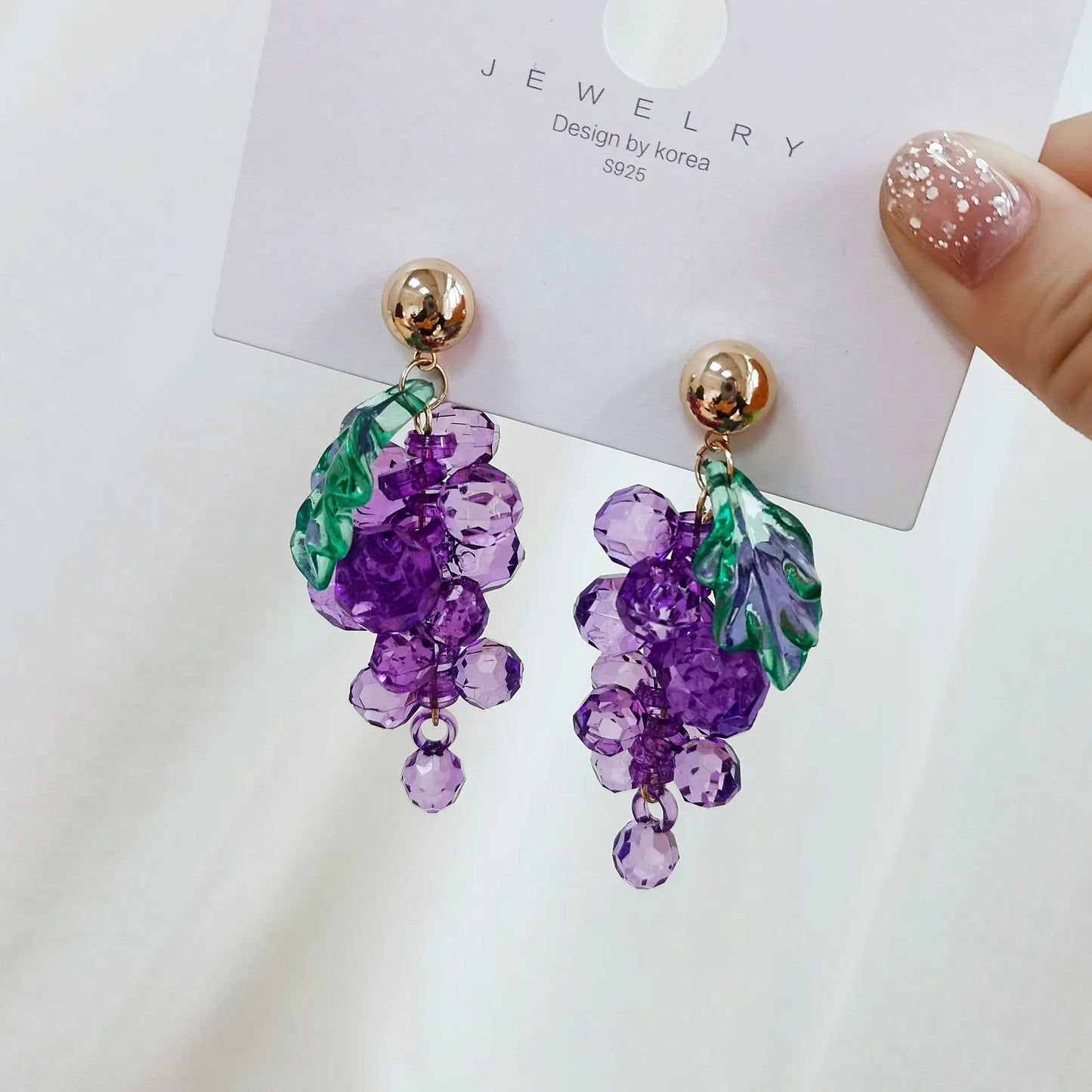 Purple Grape Charm Drop Earrings: KissMuah!