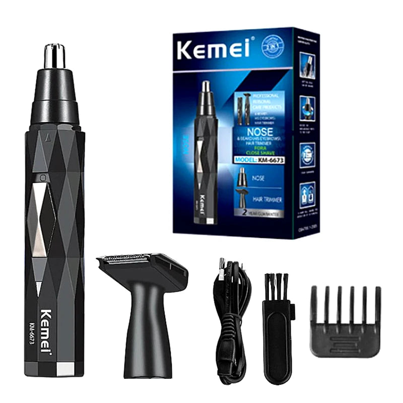 Kemei 2-in-1 Rechargeable Nose & Ear Trimmer