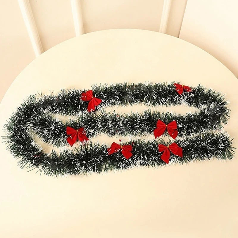 Christmas Ribbon Garland - Red Decoration for Bar Tops 2M