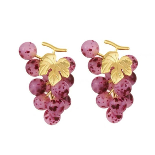 JAVRICK Purple Grape Stud Earrings