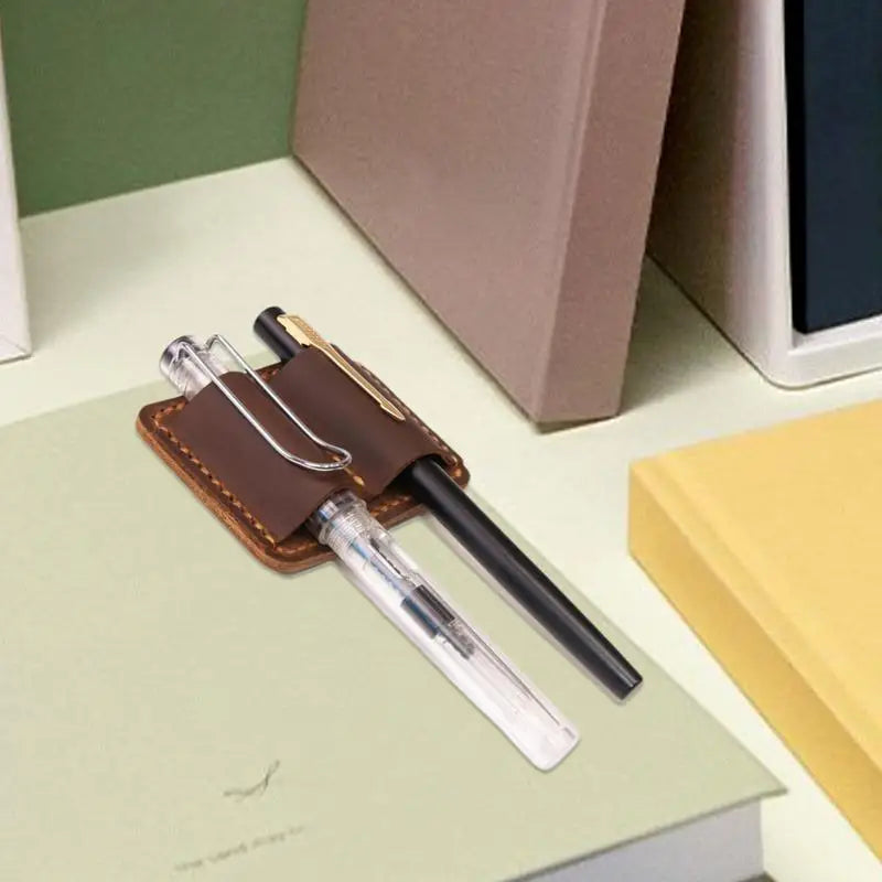 Leather Double Pen Clip