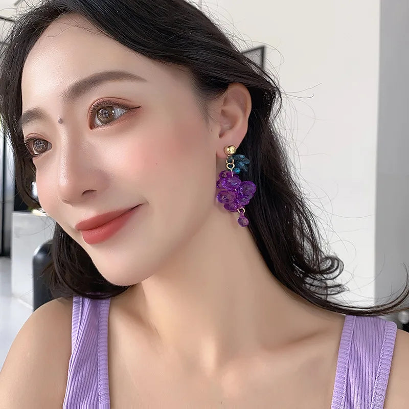 Purple Grape Charm Drop Earrings: KissMuah!