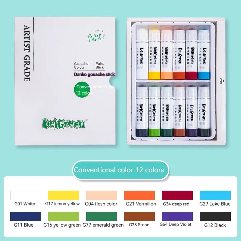 Borrence 12-Color Wax Crayon Set