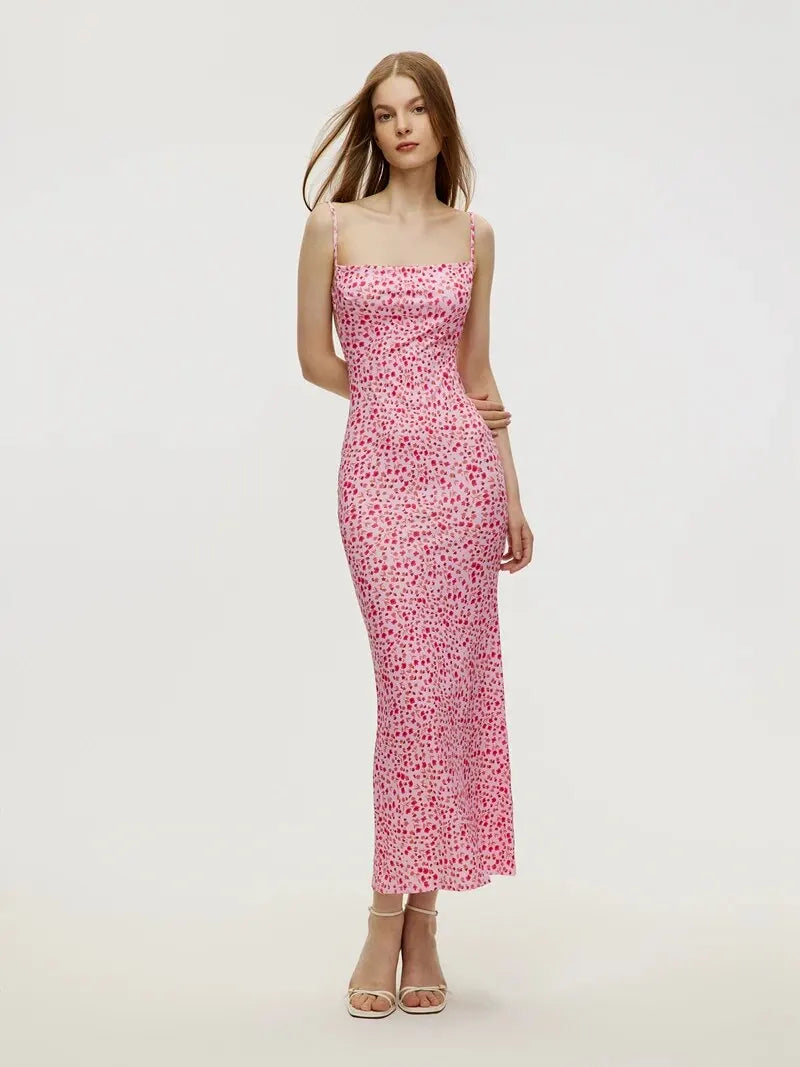 Bohemian Style Backless Slash Neck Ankle-Length Dress