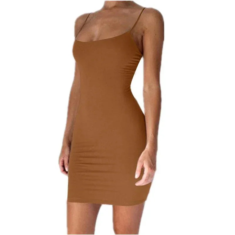 Liva Girl High Street Bodycon Spaghetti Strap Mini Dress