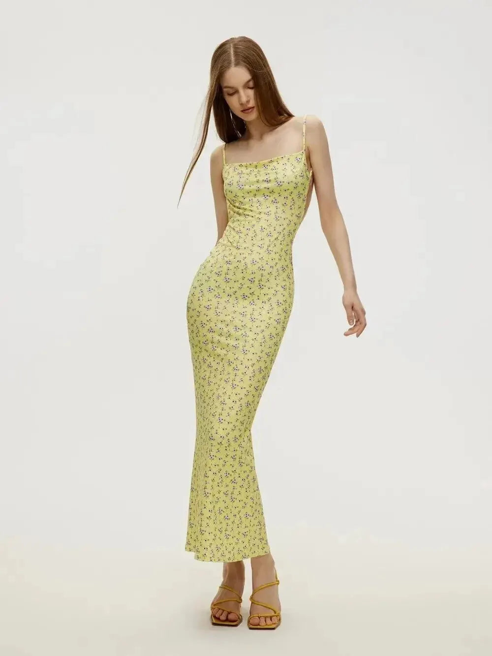 Bohemian Style Backless Slash Neck Ankle-Length Dress