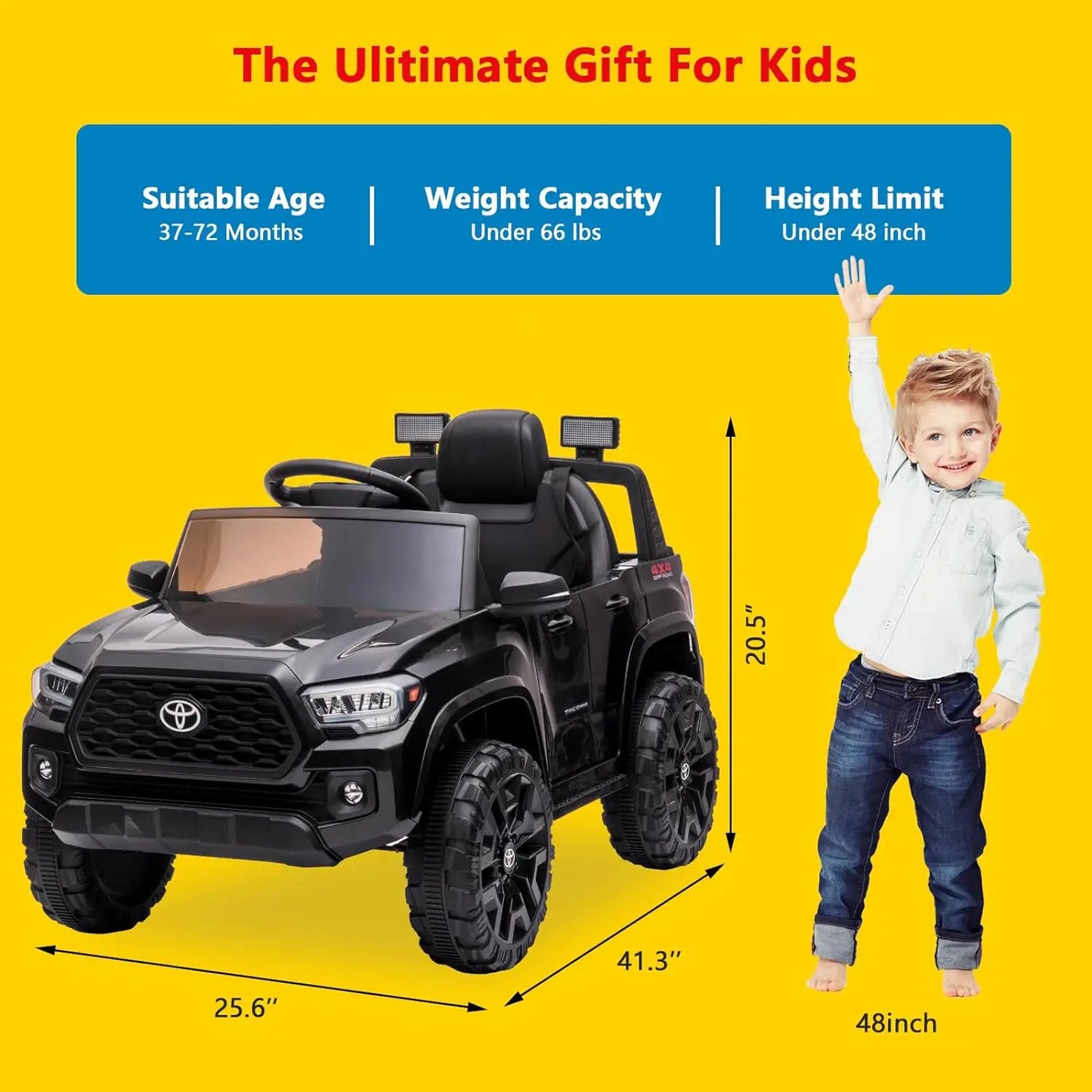 12V Kids Ride-On Truck with Remote Control