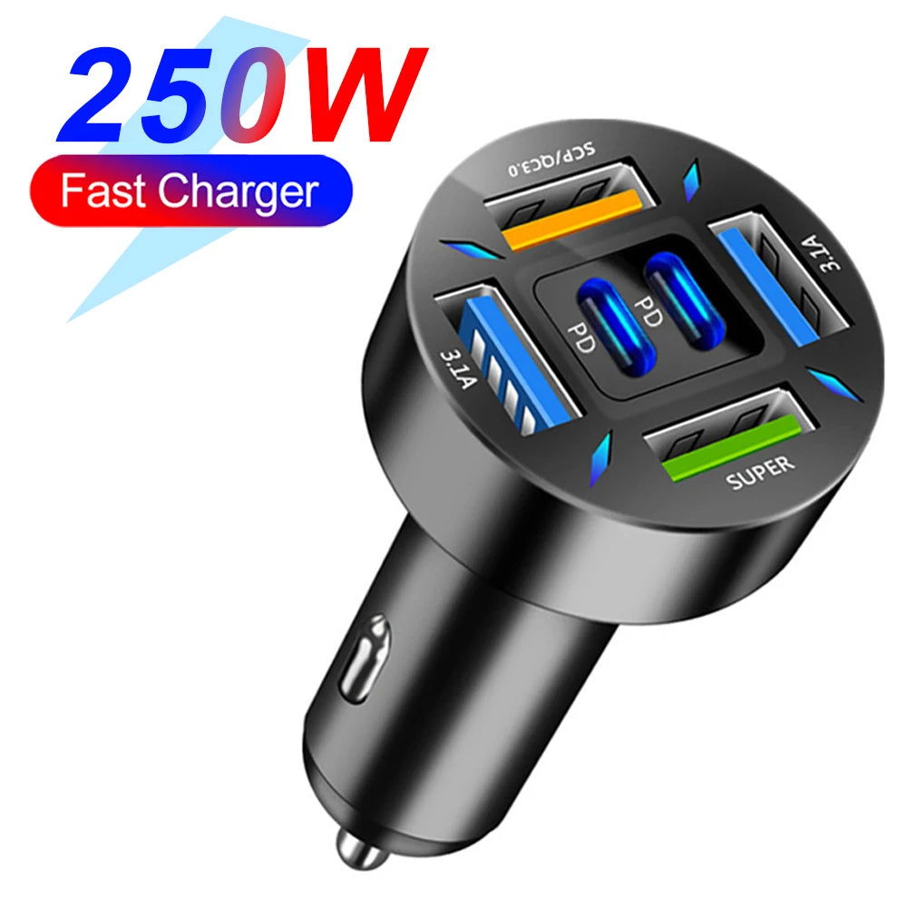 Velev Digital Display 4USB + 2PD Charger