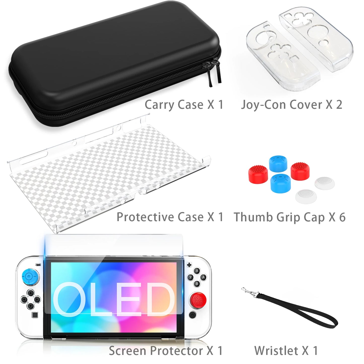 HEYSTOP Carrying Case and Accessories Bundle for Nintendo Switch OLED