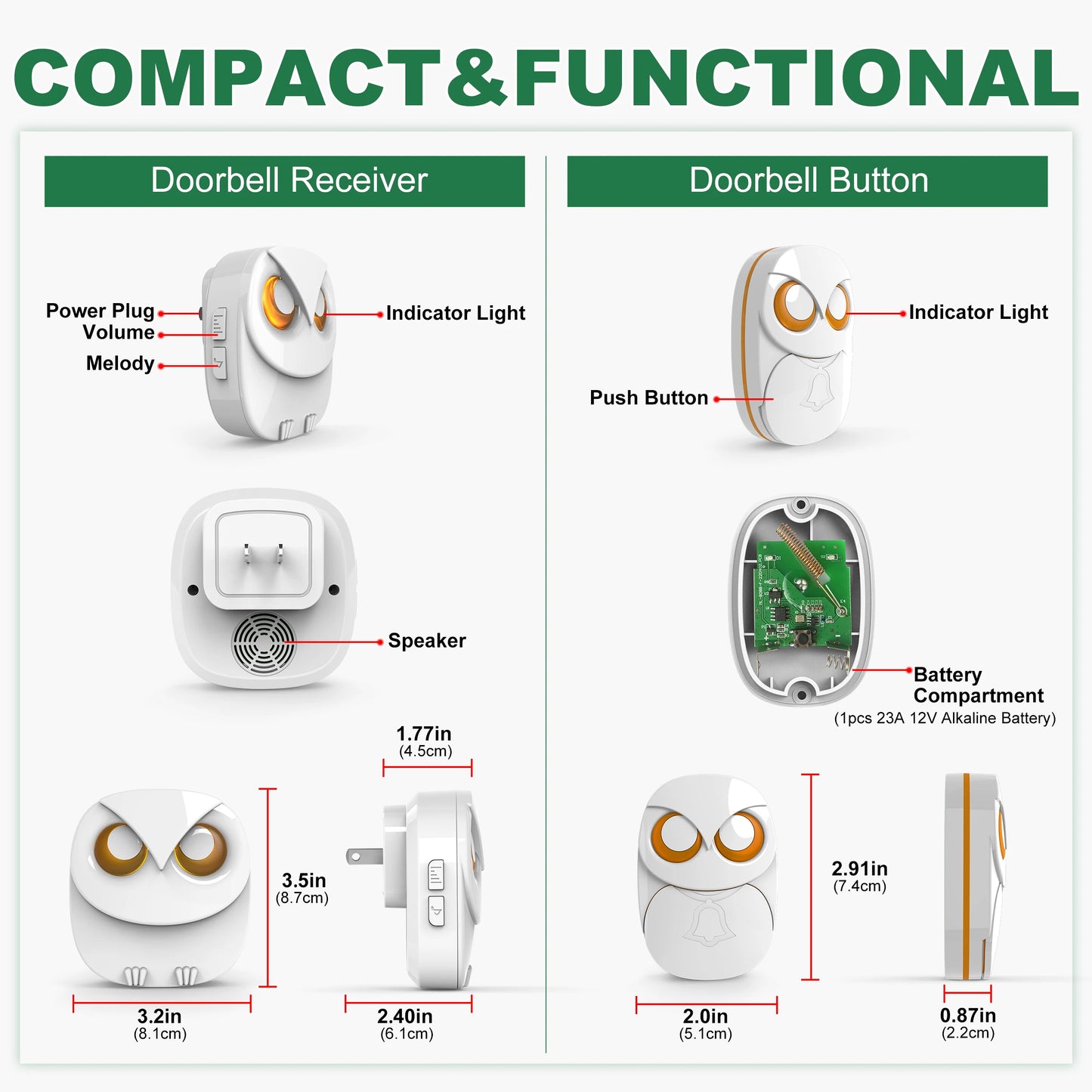 HTZSAFE Wireless Doorbell System