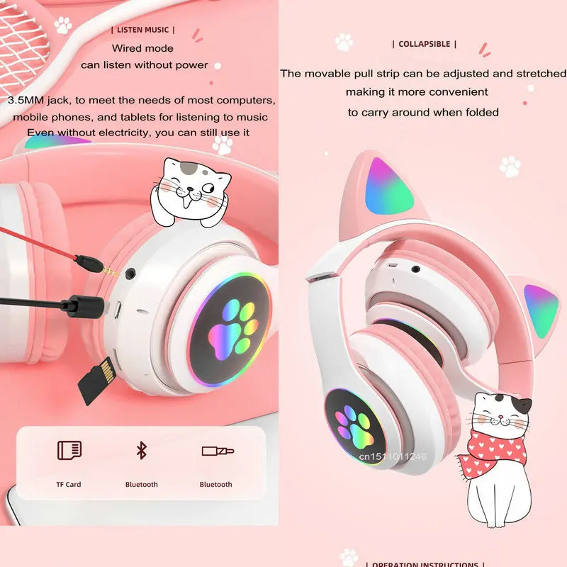 KGG Cat Ear Wireless Headphones