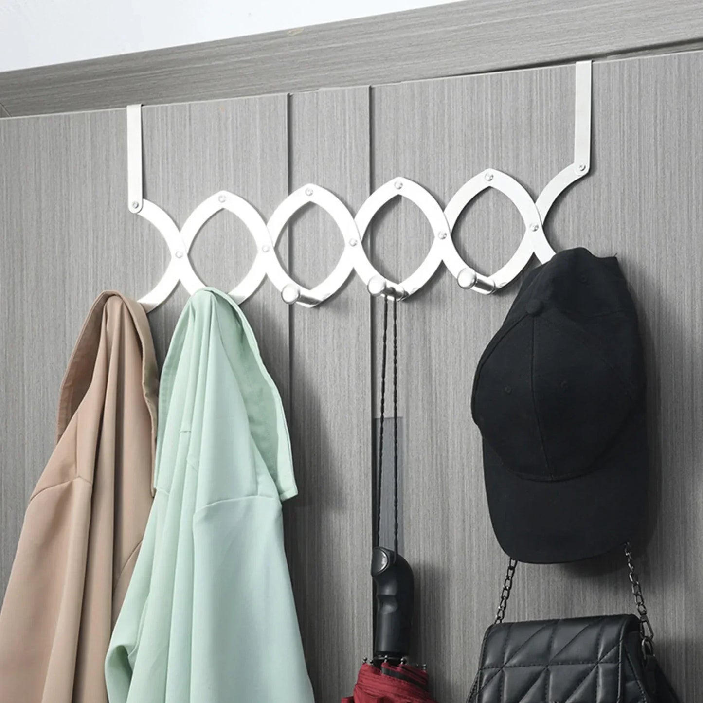 Retractable Stainless Steel Door Back Clothes Hanger