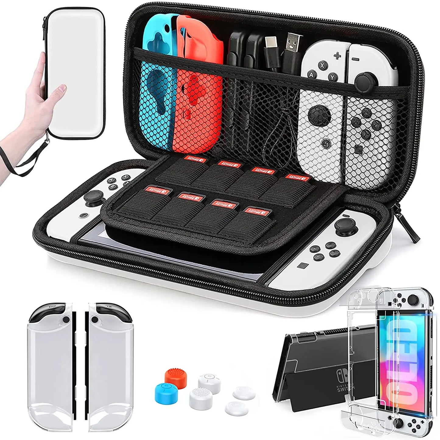 HEYSTOP Carrying Case and Accessories Bundle for Nintendo Switch OLED