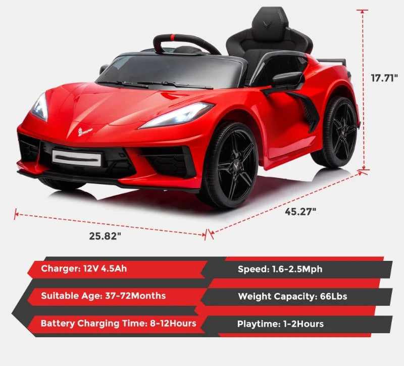 Chevrolet Corvette C8 Licensed Ride-On Electric Car for Kids